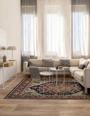 Elegante alfombra oriental Heritage azul marino Foto 1 de 4