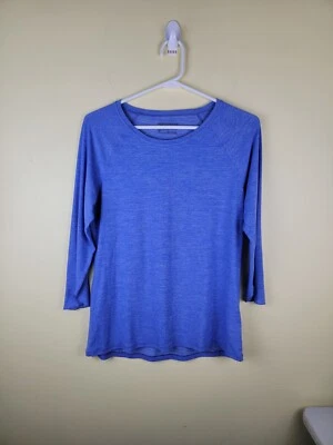 Blusa de caminhada PATAGONIA roxa azul manga 3/4 Patagônia náilon leve feminina M - Imagem 1 de 4