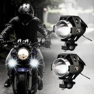2PCS Motorcycle Fog Light LED 6000K Headlight 12V 3 Modes Spot Lamp With Switch - Picture 1 of 9