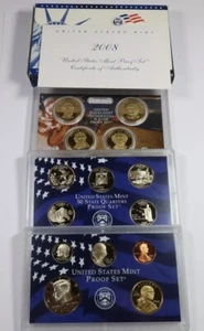 2008 US Mint Clad Proof 14 Coin Complete Set with OGP Box & COA - Picture 1 of 7