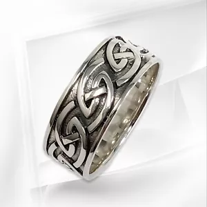 Sterling Silver Men's Ring *Celtic Knot Band Ring *Genuine 925 Sterling Silver - Picture 1 of 4