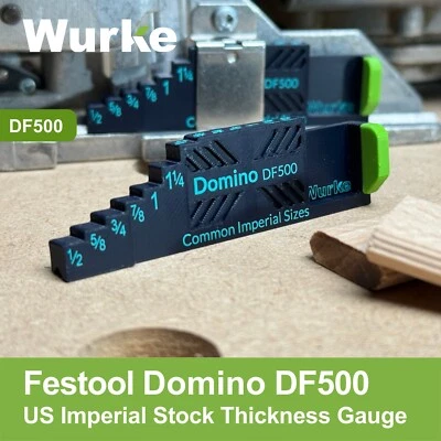 Imperial Thickness Gauge for the Festool Domino DF500 • Height Fence • US Sizes - Image 1 of 4
