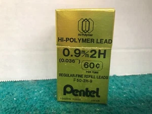 Recarga de plomo Pentel Hi-Polymer 0,9 mm REGULAR fino #50-2H-9 (12 tubos individuales) - Imagen 1 de 1