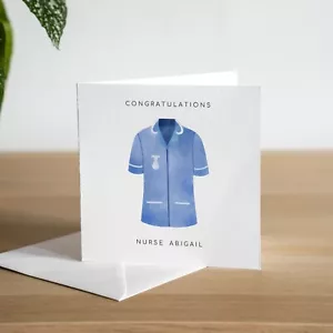 Tarjeta de felicitación personalizada por convertirse en enfermera buena suerte NHS nuevo trabajo - Imagen 1 de 3