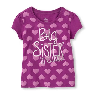 NEW "Big Sister in Charge" Little Girls Graphic Shirt 18-24 Months 2T 3T 4T Gift - Picture 1 of 9