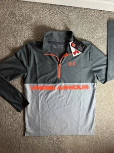 *NWT Under Armour HEATGEAR Pullover Shirt 1/4 Zip Gray YXL (18/20) - Picture 1 of 8