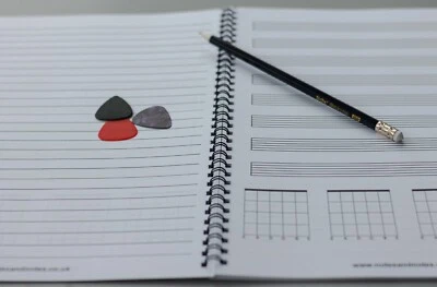 Guitar Tablature Notebook with Tab & Lined Paper + Chord boxes Learning or Gift - Image 1 of 4
