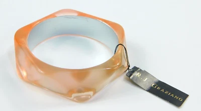 Brazalete Brazalete Geométrico Grueso Esmerilado Melocotón/Rosa Nuevo con Etiquetas R.J. Graziano Foto 1 de 4