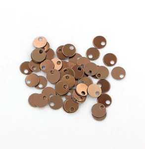 25 etiquetas de disco de estampado de aluminio 8,9 mm etiquetas de estampado tono cobre - MT094 - Imagen 1 de 2