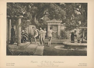 100+yr Original c1924 Antique Art Print A VISIT TO AESCULAPIUS By Edward Poynter - Picture 1 of 2