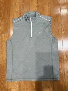 Johnnie-O lammie vest Mens Medium Prep Performance Gray 1/4 Zip Golf Vest - Picture 1 of 7