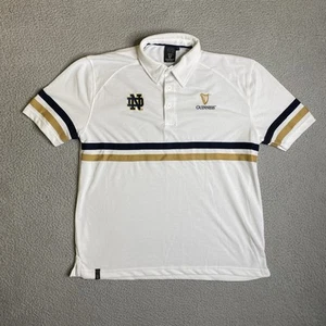 University of Notre Dame Guinness Shirt Men Large Polo White NCAA Beer Football - Picture 1 of 12