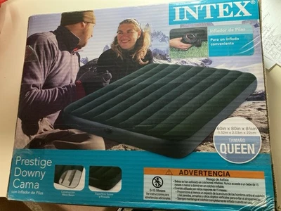 Intex Prestige Downy Airbed Inflatable Camping Mattress Queen W Battery Pump - Image 1 of 4