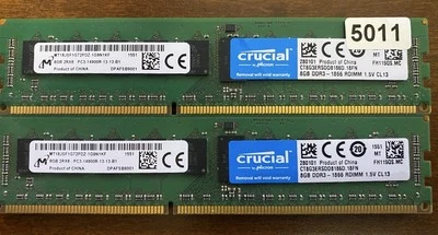 CRUCIAL/Micron 8GB 2RX8 PC3-14900R MT18JSF1G72PDZ-1G9N1KF - Image 1 of 3