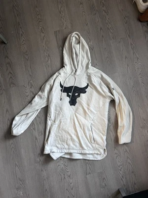 Under Armour Project Rock Hoodie Men’s Large White Bull Logo ColdGear Sweatshirt - Image 1 of 3