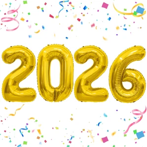 2026 Gold Folien Zahlen Luftballons (40 Zoll) Happy New Years Eve Party Zubehör Seni - Bild 1 von 7