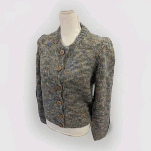 Vintage Sweater Handmade Knitted Cardigan Wool blend S M Pit:20in cottagecore - Picture 1 of 13