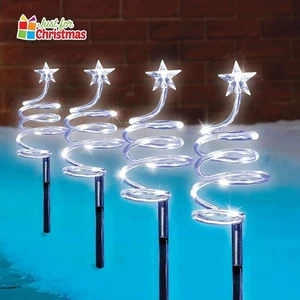 4x Luces de estaca para árbol de Navidad estrella espiral jardín exterior camino decoración - Imagen 1 de 10