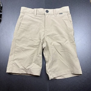 Hurley Dri-Fit Shorts Khaki Tan Beige Brown Kids Size 12 Nylon Blend - Picture 1 of 6