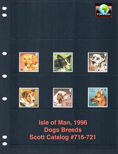 $6.50 Scott Value - 1996 ISLE OF MAN GB UK Pets Dogs Breeds CV MNH NH UMM - Picture 1 of 4