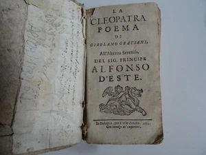 Kleopatra Gedicht von Girolamo Gratiani - Bologna 1652 - Bild 1 von 12