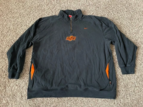 Vintage Nike Team Oklahoma State Cowboys 3XL 1/4 Zip Pullover Sweatshirt VTG Cover