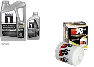 Mobil1 5W20 Full Synthetic Engine Oil - 6 Quarts w/K&N HP-2002 Engine Oil Filter - Picture 1 of 1