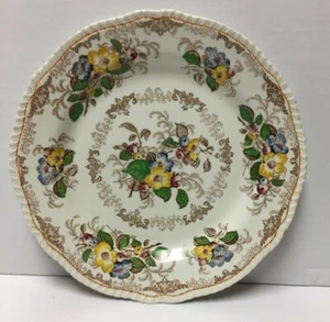 Vintage Ridgways China Apple Blossom Brown Dinner Plate England 9 7/8" EUC! - Picture 1 of 12