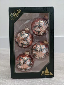 Krebs Markante Glaskugel Ornamente Set Rosegold Glitzer Weihnachtsstern Burst  - Bild 1 von 6