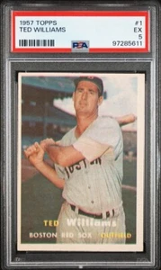 1957 Topps #1 Ted Williams PSA 5 EX Excellent - Picture 1 of 2