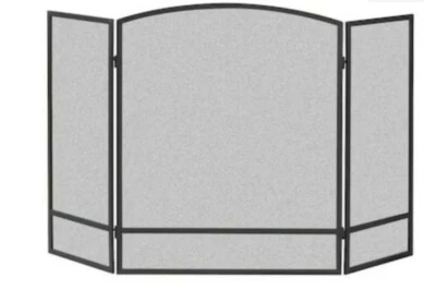 Style Selections 48 x 29 x 0.62in Black Finish 3-Panel Hinge/Mesh Fireplace - Image 1 of 4