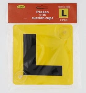 2 Pcs Yellow L Stay-Put Suction Disk Plastic Plates - Picture 1 of 1