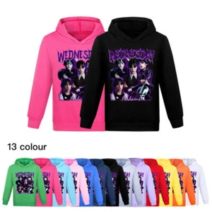 Boys Girls Casual Hoodie Wednesday Addams Hooded Sweatshirt Tops Kids Xmas Gift% - Picture 1 of 20