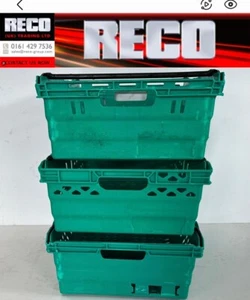 50 X GREEN USED BALE ARM CRATE / STACKING CRATE 600 x 400 x 200mm , STORAGE - Picture 1 of 5