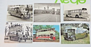Lot of 6 Vtg Bus Trolley Postcards England Europe transportation - Picture 1 of 6