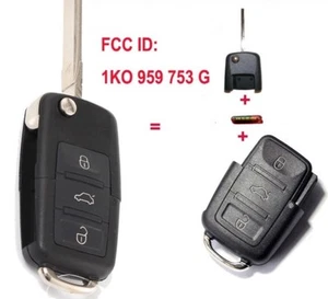 Clé générique Vierge ID48 Vw Golf V Touran Tiguan Seat Skoda 1K0959753G 1K - Foto 1 di 8