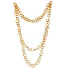 Gold Round Interlocking Round Chain Necklace, Circle Chain Big Necklace 51 Inch