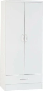 Neptune High Gloss 2 Door 1 Drawer Wardrobe COLLECTION BELFAST ONLY - Picture 1 of 11