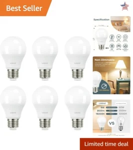 9W LED Light Bulb, 60W Equivalent, 2700K Soft White, 800 Lumens, Non-Dimmable... - Picture 1 of 11