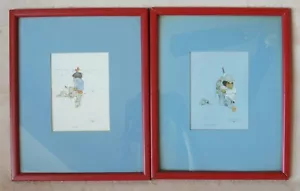 Jerome Tiger VTG Art Print "Oops" & "Tough Times" 2 Prints 1966 Native American - Picture 1 of 3