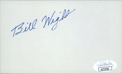 Bill Wight Baltimore Orioles Signed 3x5 Index Card JSA Authenticated - Image 1 of 2
