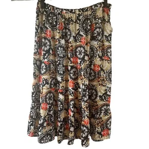 Jaclyn Smith Printed NWT Stretchy Waist Multicolor Tiered Maxi Skirt Size XXL - Picture 1 of 8
