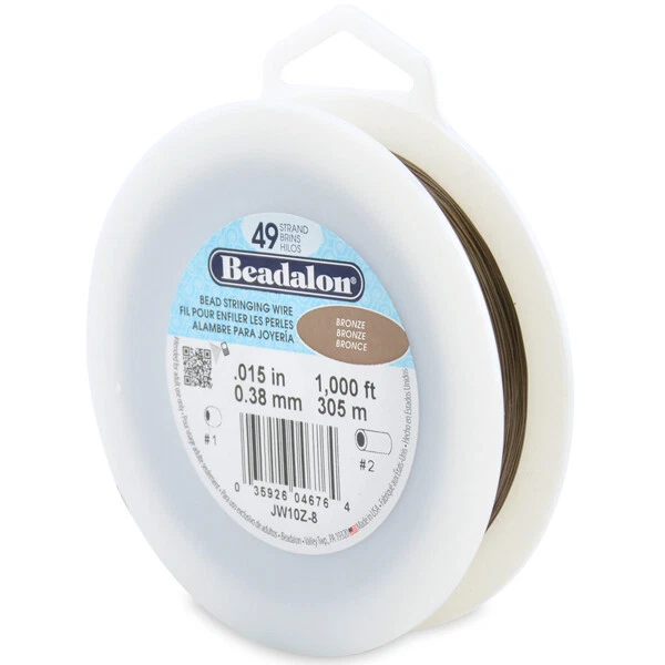 Alambre de cuerda Beadalon® 49 hilos, muchos colores y tamaños hecho en EE. UU. Foto 1 de 1