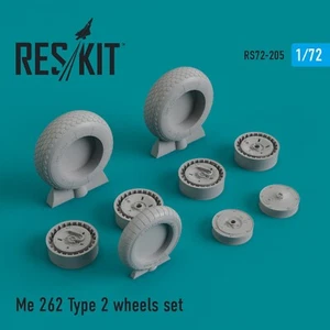 Set aggiornamento ruote in resina tipo 2 Me.262 per Aviation ResKit RS72-0205 scala 1:72 - Foto 1 di 24