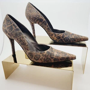 Stuart Weitzman Womens Leopard Suede Print Heels Size 8.5 M - Picture 1 of 15