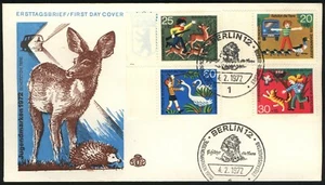 1972 GERMANY Animal Protection for Youth Cover Semi-Postal Stamps FDC - Picture 1 of 1