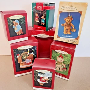 Hallmark ALL BEAR Theme Christmas Ornament LOT Gift Bearers Coca Cola Bears - Picture 1 of 6