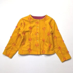 Chaqueta Florence Eiseman Niñas Talla 12 Amarillo Polar Bordado - Imagen 1 de 5