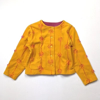 Florence Eiseman Jacket Girls Size 12 Yellow Fleece Embroidered - Image 1 of 4