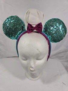 Disney Parks Minnie Mouse Ohren Stirnband 2020 Food and Wine Festival türkis Pailletten - Bild 1 von 3